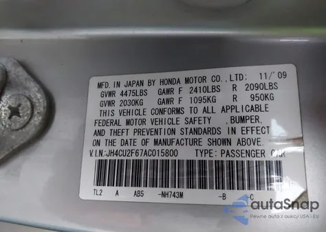 2010 Acura Tsx 2.4 from USA, damaged, VIN JH4CU2F67AC015800